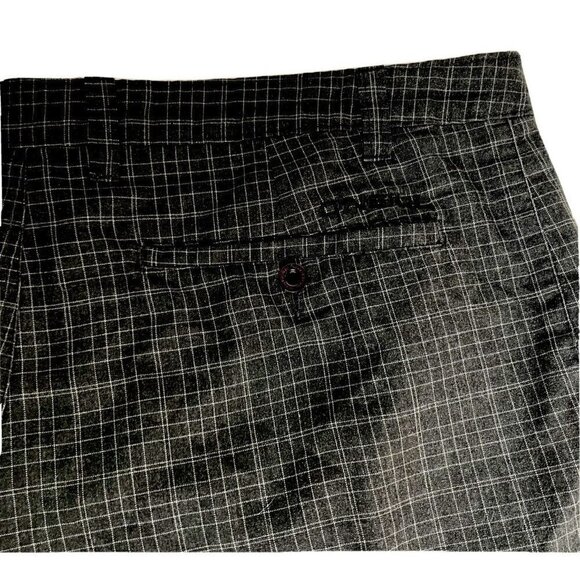 O'Neill Mens Gray Window Pane Plaid Flat Front Casual Bermuda Golf Shorts-38 - Picture 5 of 13